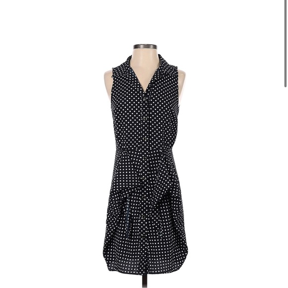 Michael Michael Kors Black with White Polkadots A-Line Silhouette Dress Size 8 - Picture 1 of 10